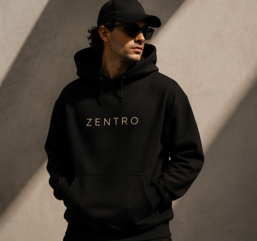 ZENTRO Premium Oversized Hoodie – Black