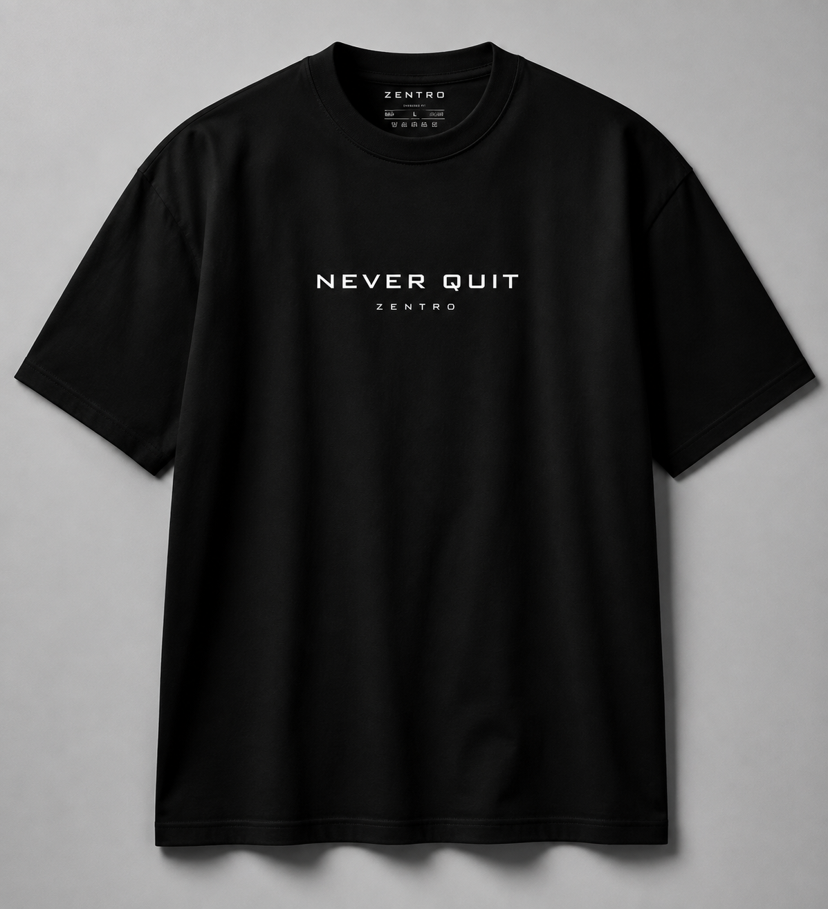 Never Quit Oversized T-Shirt – Black