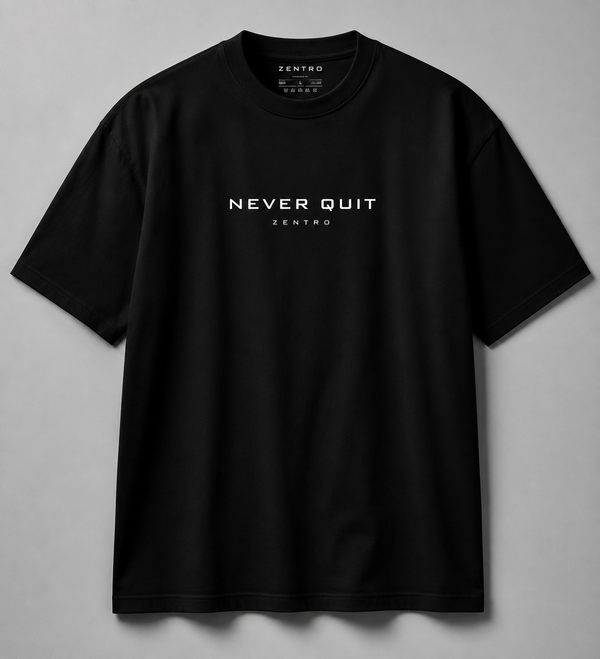 Never Quit Oversized T-Shirt – Black