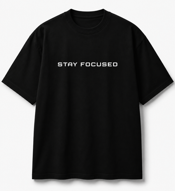 Stay Focused Oversized T-Shirt – Black